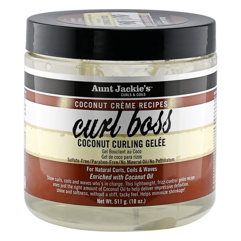 Aunt Jackie's Coconut Creme Recipes Curl Boss Coconut Curling Hair Gelee for Curly Hair, 18oz