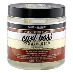 Aunt Jackie's Coconut Creme Recipes Curl Boss Coconut Curling Hair Gelee for Curly Hair, 18oz