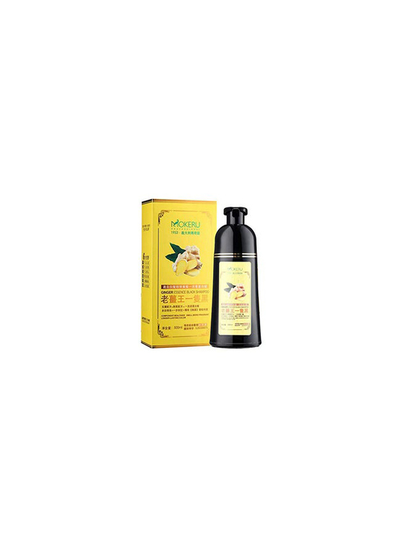 Mokeru Ginger King Herbal Hair Dyeing Shampoo, 500ml, Black