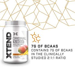 Scivation Xtend Original 7g BCAA Muscle Recovery + Electrolytes Dietary Supplement, 30 Servings, Serving Mango