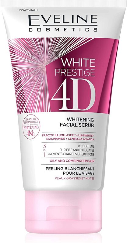Eveline White Prestige 4D Whitening Facial Scrub, 150ml