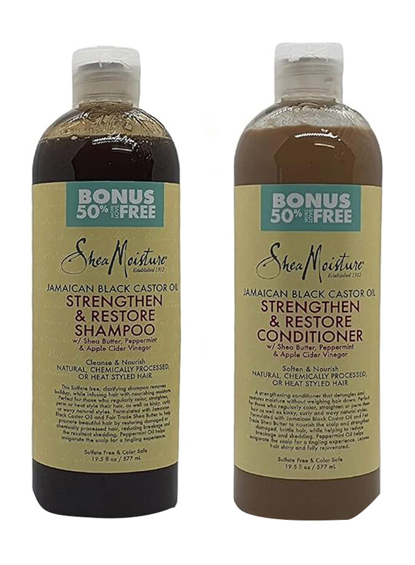 

Shea Moisture Jamaican Black Castor Oil Shampoo 577ml & Conditioner 577ml, Set