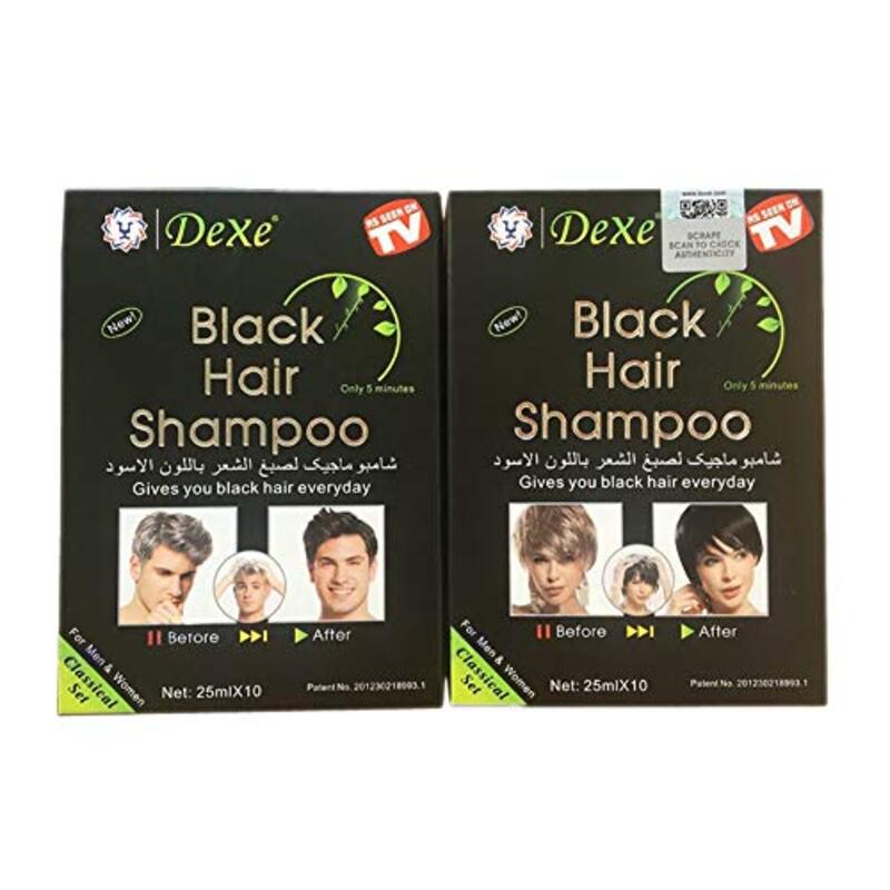 Woya Instant Shampoo Hair Colour, 10 x 25ml, Black