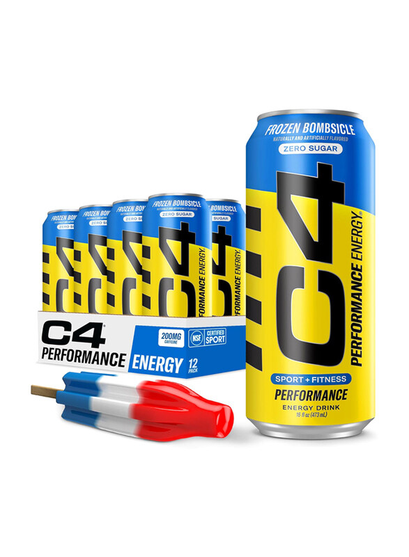 

Cellucor C4 Energy Carbonated Zero Sugar Energy Drink, 12 x 473ml, Frozen Bombsicle