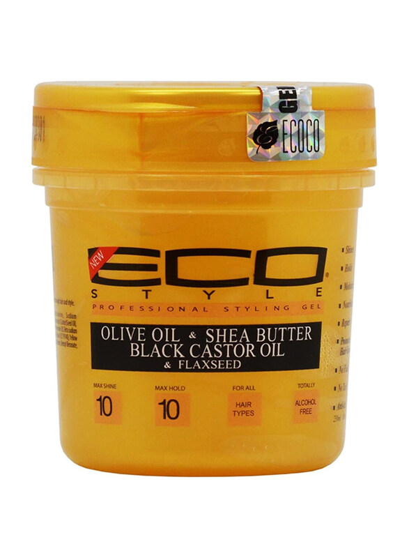 

Eco Style Gold Olive Oil Shea Butter and Black Castor & Flaxseed Oil Gel, 8 oz