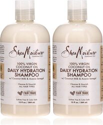 Shea Moisture 100% Virgin Coconut Oil Daily Hydration Shampoo, 2 x 384ml