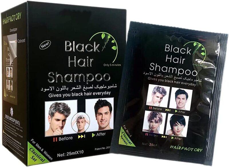 

MKYUHP Instant Hair Dye Shampoo, 10 x 25ml x 2 Pieces, Black
