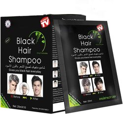 Mqforu Instant Hair Shampoo Dye for Men and Women, 10 Pieces, 25ml, Black