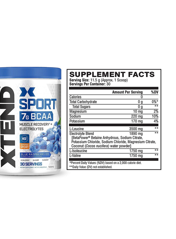 Xtend Sport Bcaa Powder, 345gm, Blue Raspberry Ice