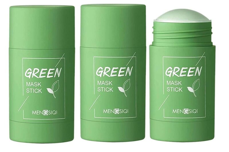 Mengsiqi Green Tea Purifying Clay Stick Mask, 3 Pieces