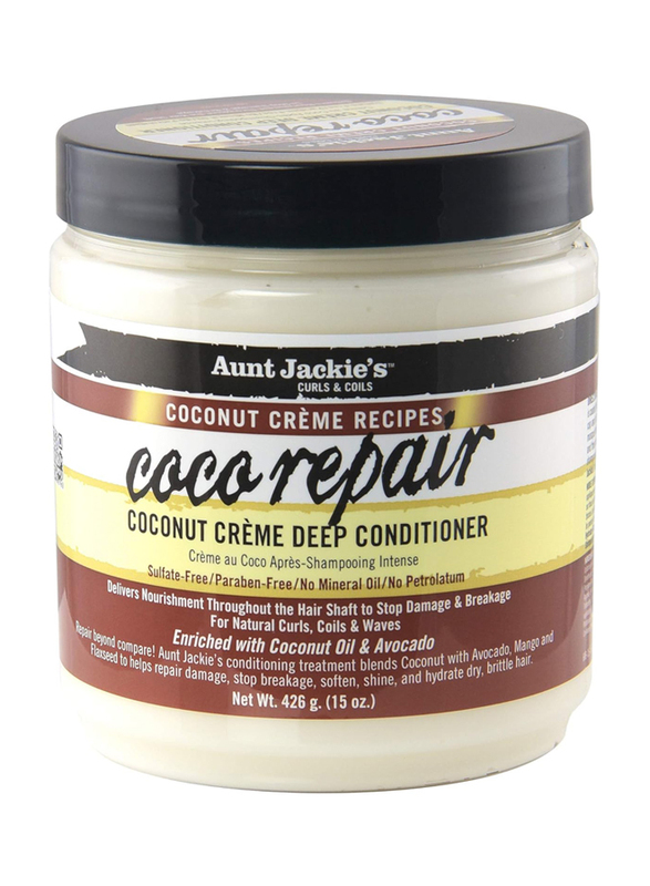 Aunt Jackie's Coconut Creme Coco Repair Mousses for Frizzy Hair, 436 ml