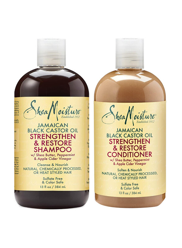 

Shea Moisture Jamaican Black Castor Oil Strengthen & Restore Shampoo and Conditioner, 2 x 384ml