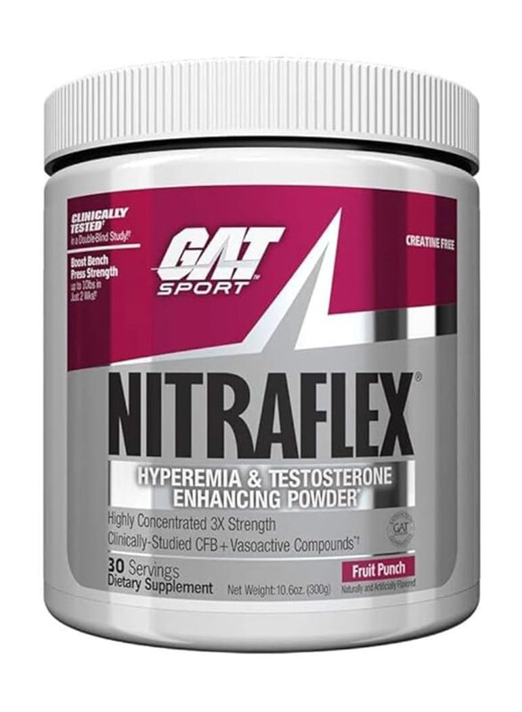 

GAT Sports Nitraflex Pre-Workout Dietary Supplement, 300gm, Fruit Punch
