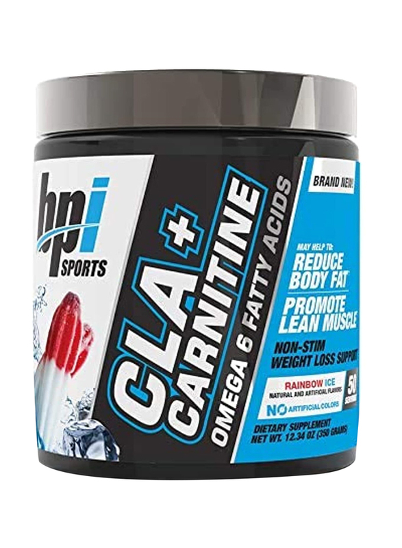 BPI Cla+L Carnitine Supplement, 50 Servings, 350gm, Rainbow Ice