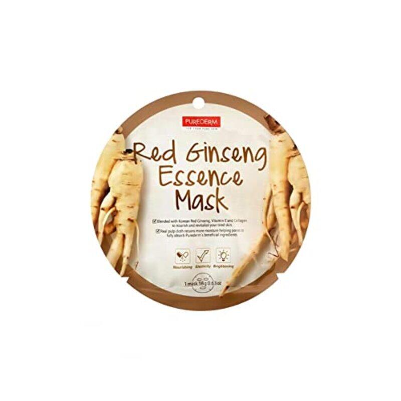 

Purederm Red Ginseng Essence Sheet Mask, 18g