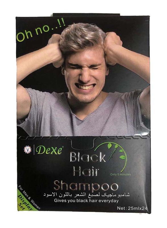 Dexe 5 minutes Only Hair Unisex Shampoo, 24 x 25ml, Black