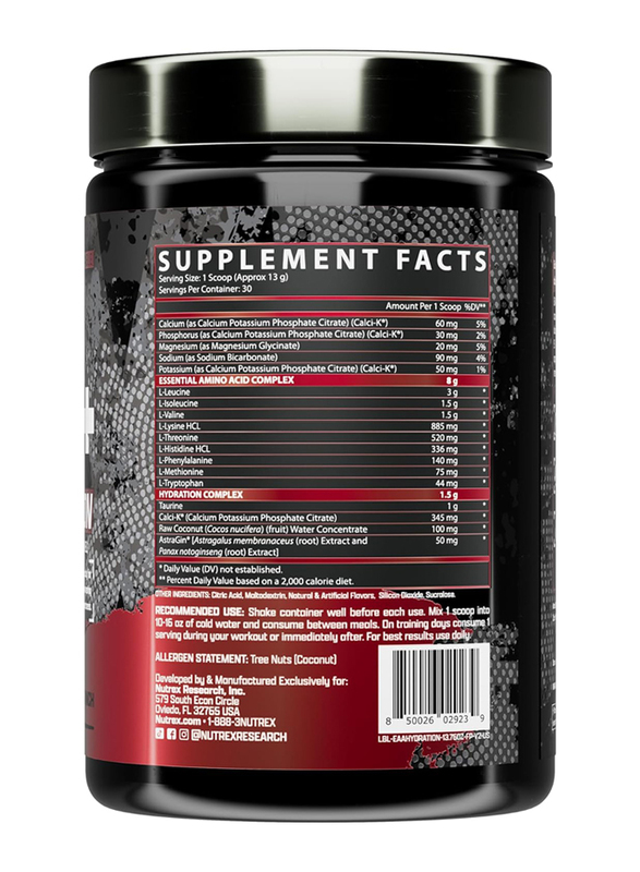 Nutrex Research EAA+ Hydration, 390gm, Fruit Punch