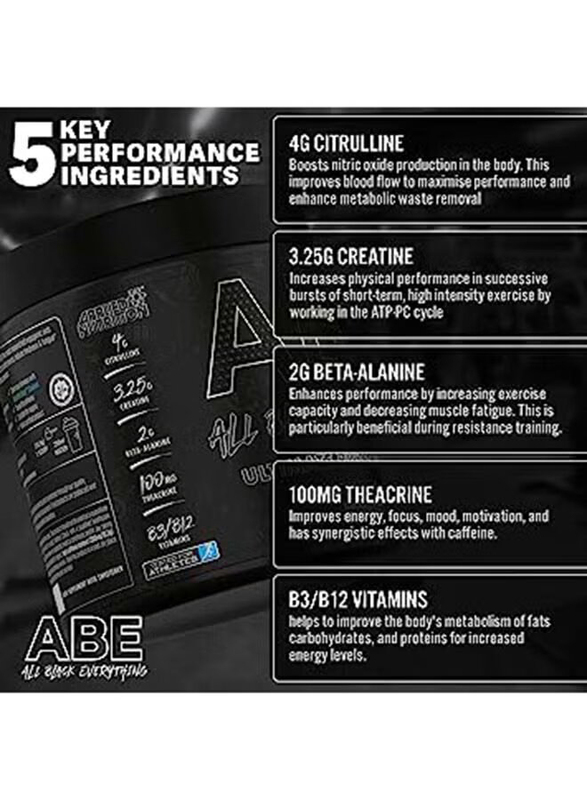 Applied Nutrition Abe All Black Everything Ultimate Pre Workout Food Supplement, 315g, Tropical