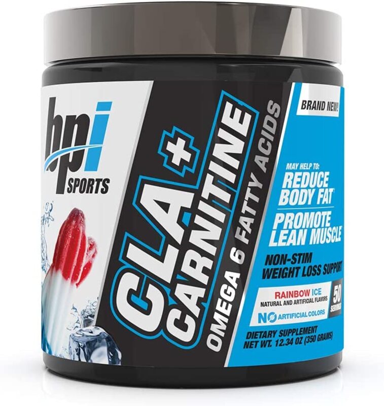 BPI Sports CLA + Carnitine Conjugated Linoleic Acid Powder, 350 gm, Rainbow Ice