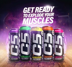 C5 Energy Extreme Pre-Workout Energy Drink, Sugar Free, 12 x 473ml, Energy Night