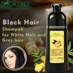 Mokeru Natural Ginger Hair Dye Shampoo with Lip Mask, Black