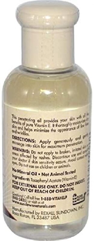 Sundown Naturals Vitamin E Skin Nails Scars Oil, 75ml