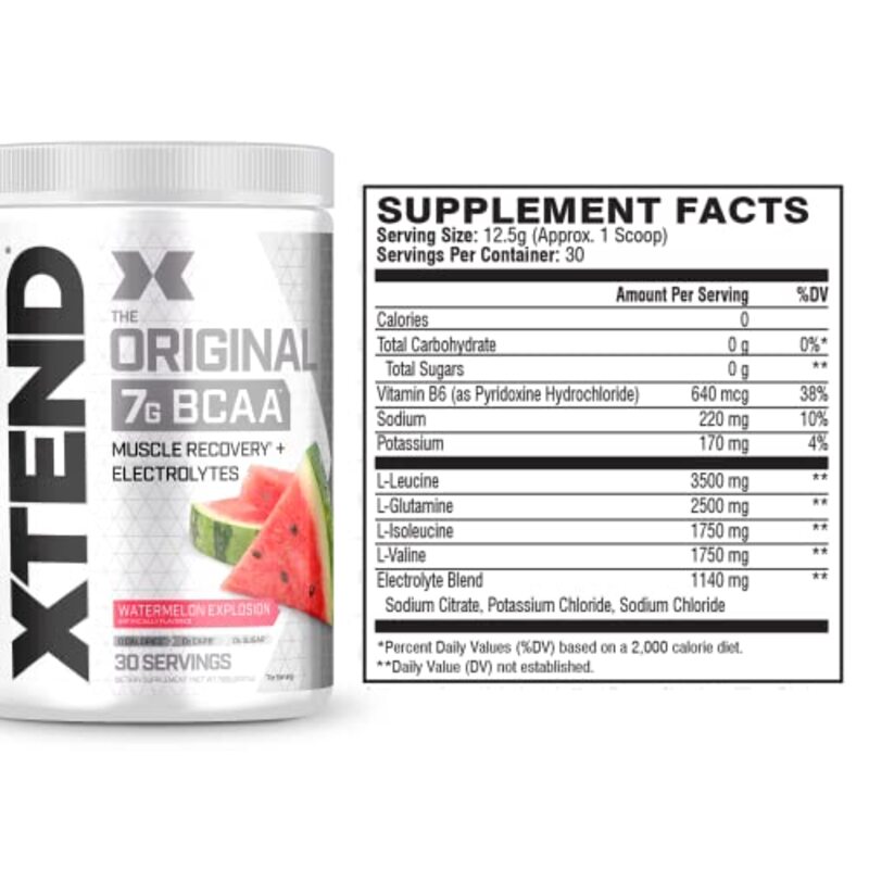 Scivation Xtend Original 7g Bcaa Dietary Supplement, 30 Servings, 390g, Watermelon Explosion