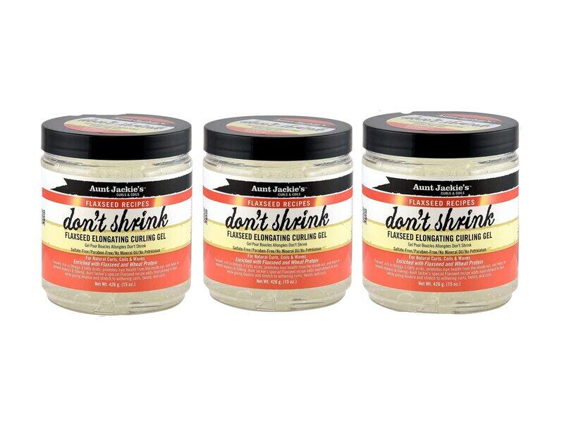 

Aunt Jackie's Don't Shrink Flaxseed Elongating Curling Gel, 3 Pieces, 15 Oz