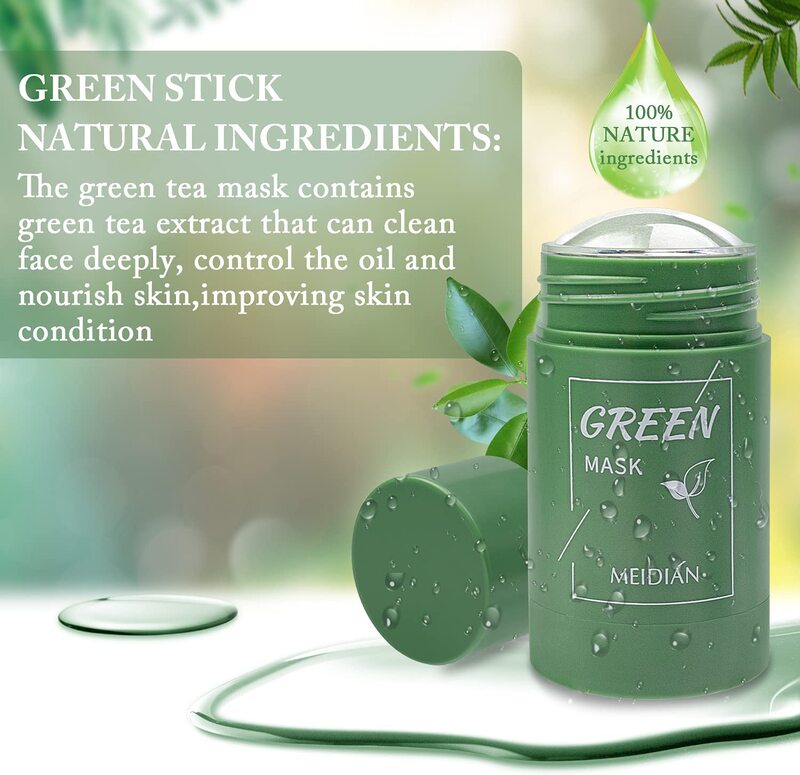 DTDR Green Tea Purifying Clay Stick Mask, 2 Pieces