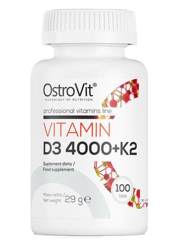 

OstroVit Vitamin D3 4000 Plus K2, 100 Tablets, Unflavored