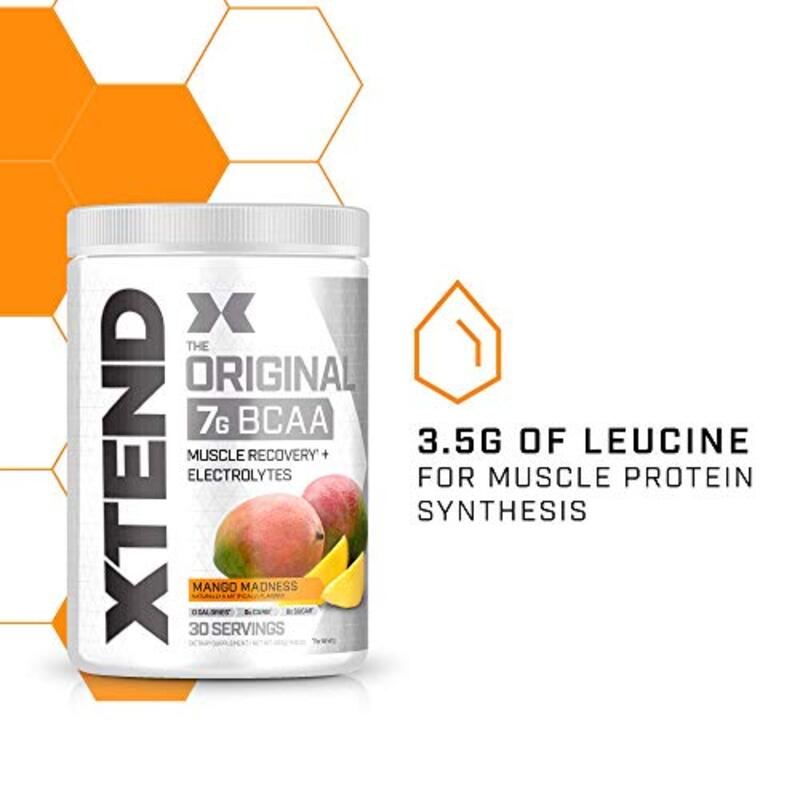 Scivation Xtend Original 7g BCAA Muscle Recovery + Electrolytes Dietary Supplement, 30 Servings, Mango Madness