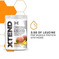 Scivation Xtend Original 7g BCAA Muscle Recovery + Electrolytes Dietary Supplement, 30 Servings, Mango Madness