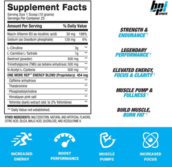 BPI Sports One More Rep, 25 Servings, Fruit Punch