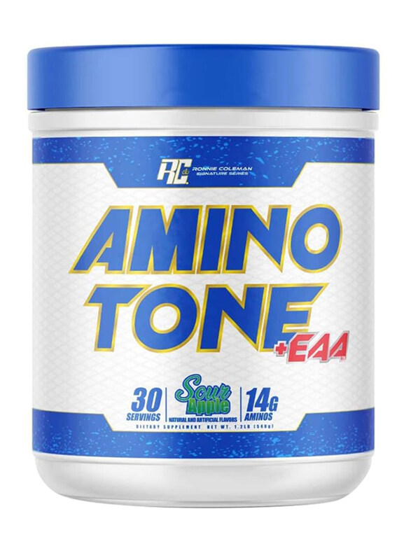 

Ronnie Coleman Amino-Tone (EAA + BCAA + Fat Burner Matrix + Hydration) Dietary Supplement, 540g, Sour Apple