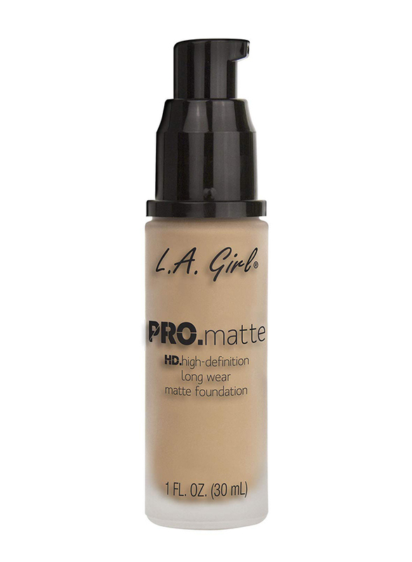 L.A Girl Pro Matte HD High Defination Long Wear Foundation, 30ml, Nude, Beige