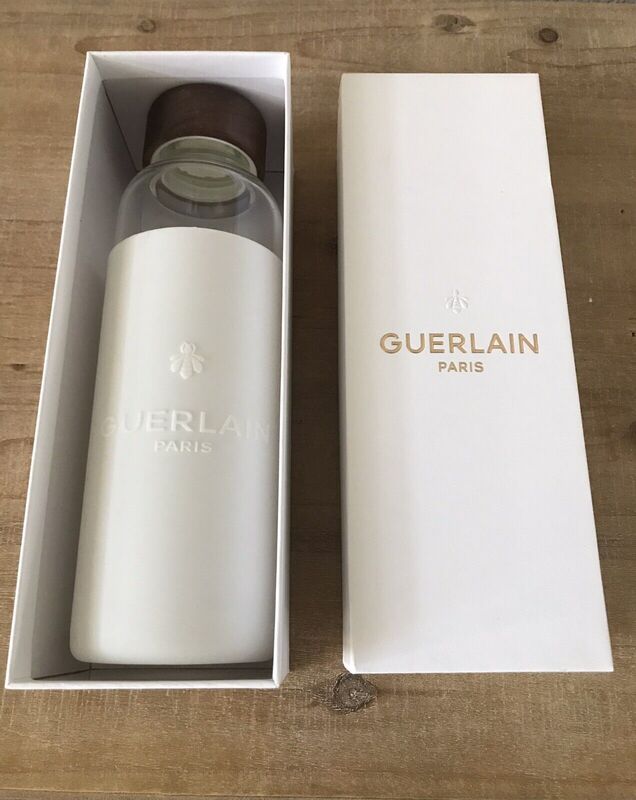 Guerlain Glass Water Bottle 550 ml Glass Bottle White Silicone Sleeve
