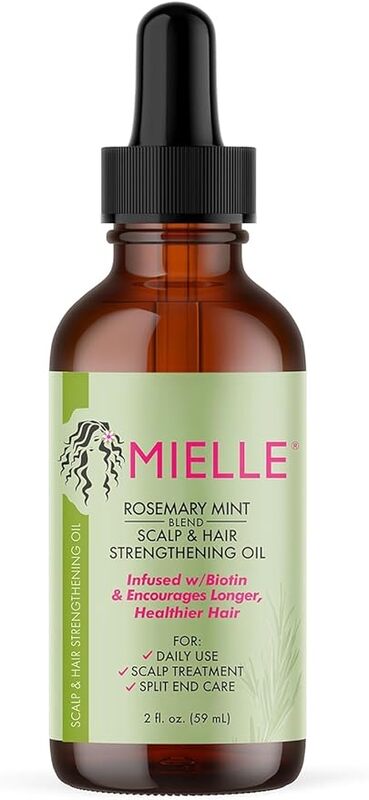 Mielle Organics MIELLE - ROSEMARY MINT, SCALP & HAIR OIL, INFUSED W/BIOTIN & ENCOURGES GROWTH, For daily use, SCALP TREATMENT, SPLIT END CARE & SCALP &STRENGTHENING OIL