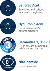 CeraVe Salicylic Acid Cleanser 16 Ounce Renewing Exfoliating Face Wash With Vitamin D for Normal Skin Fragrance Free, 16 Fl Oz (Pack of 1)