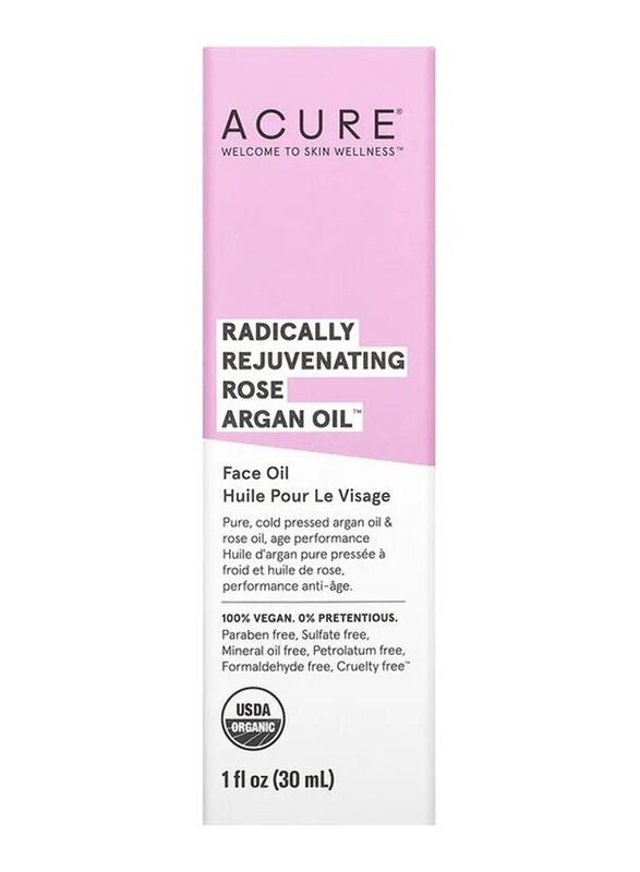 Acure Radically Rejuvenating Rose Argan Oil, 30ml