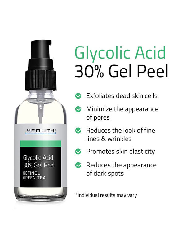 Yeouth Glycolic Acid 30% Gel Peel Retinol Green Tea, 60ml