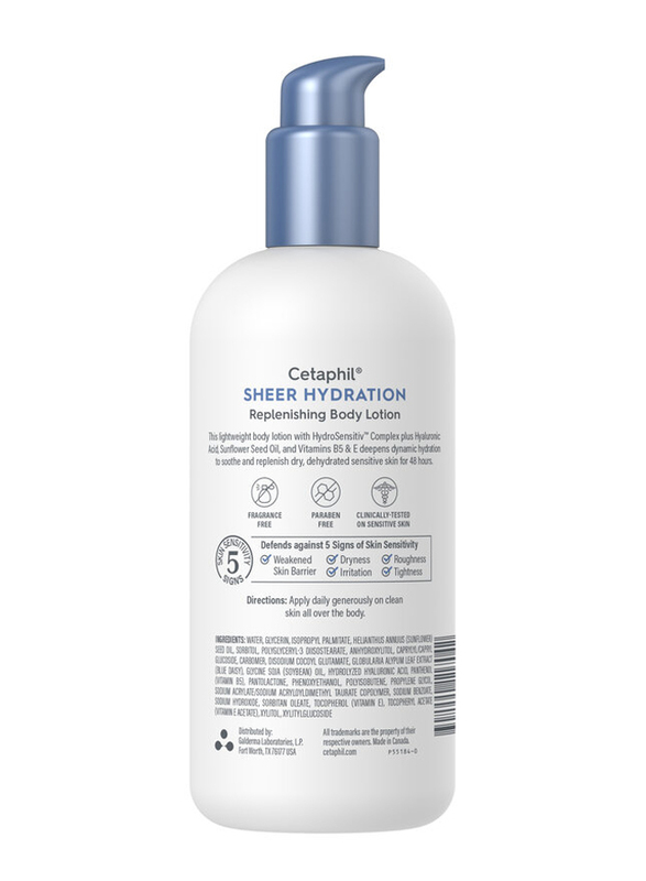 Cetaphil Sheer Hydration Fragrance Free Replenishing Body Lotion for Dry Skin, 473ml