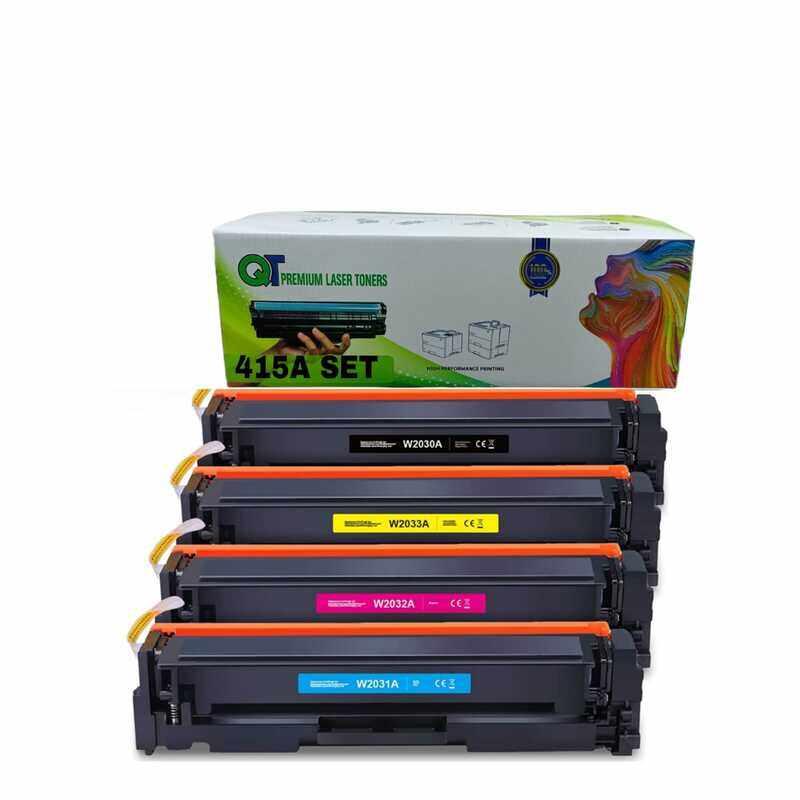 QT 4pc Compatible HP Toner 415A Set (W2030A, W2031A, W2032A, W2033A)