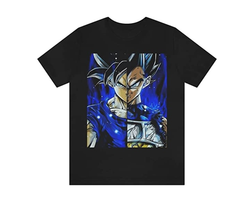 USO Trading Gouku Dragon Ex Vegeta Cartoon Japanese Design Birthday Gift T-shirt for Kids Unisex, XS, Blue