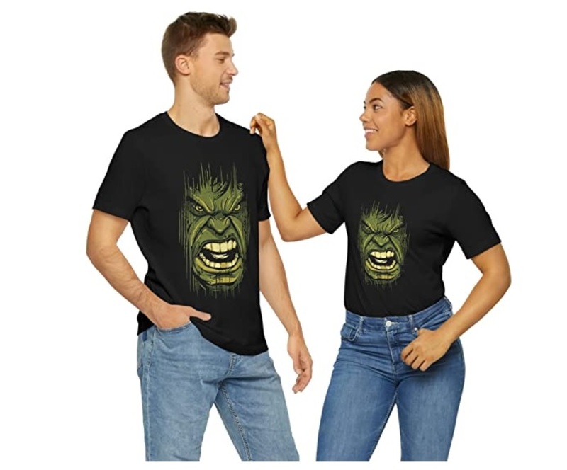 USO Trading Birthday Gift Hulk Movies T-shirt for Unisex, S, Black
