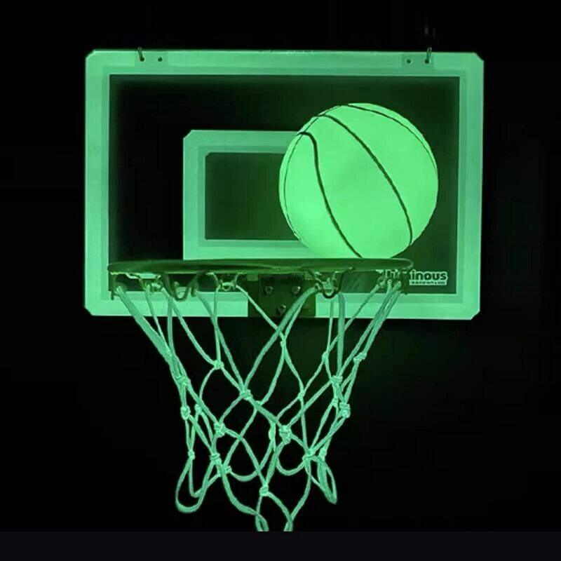 

TechPlus Luminous Glow In The Dark Indoor Mini Over The Door - Wall Mounted Basketball Hoop Set with Complete Accessories, Ages 3+ Years