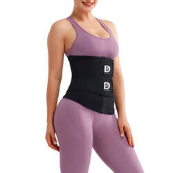 Sweat-More Double Strap Waist Trainer, Large, Black