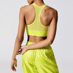 Up-Game Neon Sport Bra, Yellow, Small