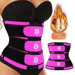 Claire 3riple Strap Waist Cincher, Small, Pink/Black
