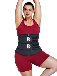 Double Strap Waist Trainer, Black, Small