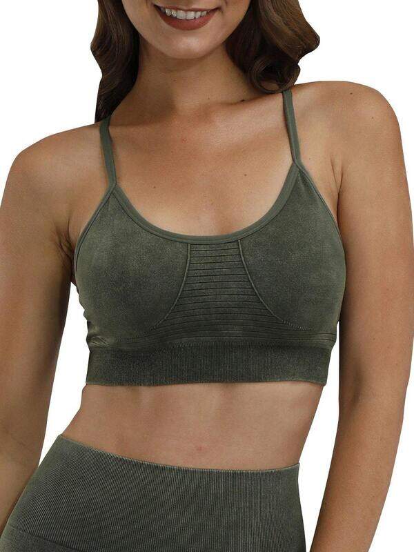 

Generic Seamless Yoga Bra, Army Green, Small